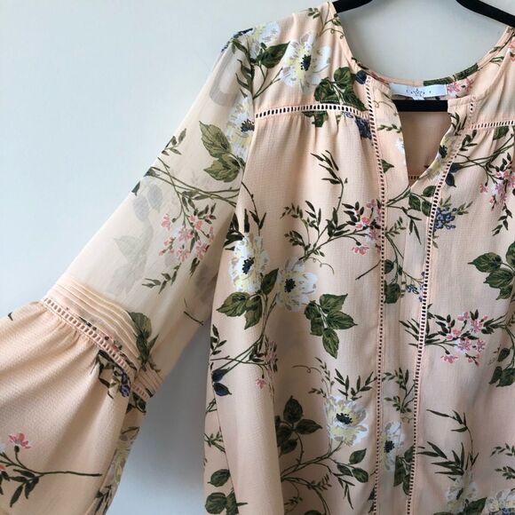 FEVER Floral-Print Illusion-Sleeve Blouse - Picture 5 of 10